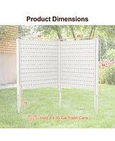 Outdoor Privacy Fence Screen with 5 Ground Stakes for Garden Yard Patio