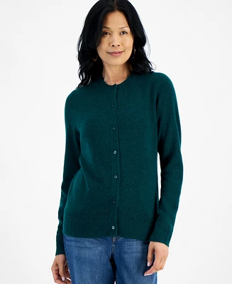 Style & Co Women's Crewneck Button-Front Cozy Cardigan, Created for Macy's