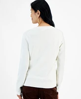 Style & Co Women's Crewneck Button-Front Cozy Cardigan, Created for Macy's