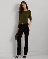 Lauren Ralph Petite Slim-Fit Boat-Neck Top