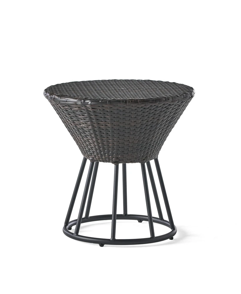 Simplie Fun Modern Hourglass Wicker Side Table For Outdoor Decor