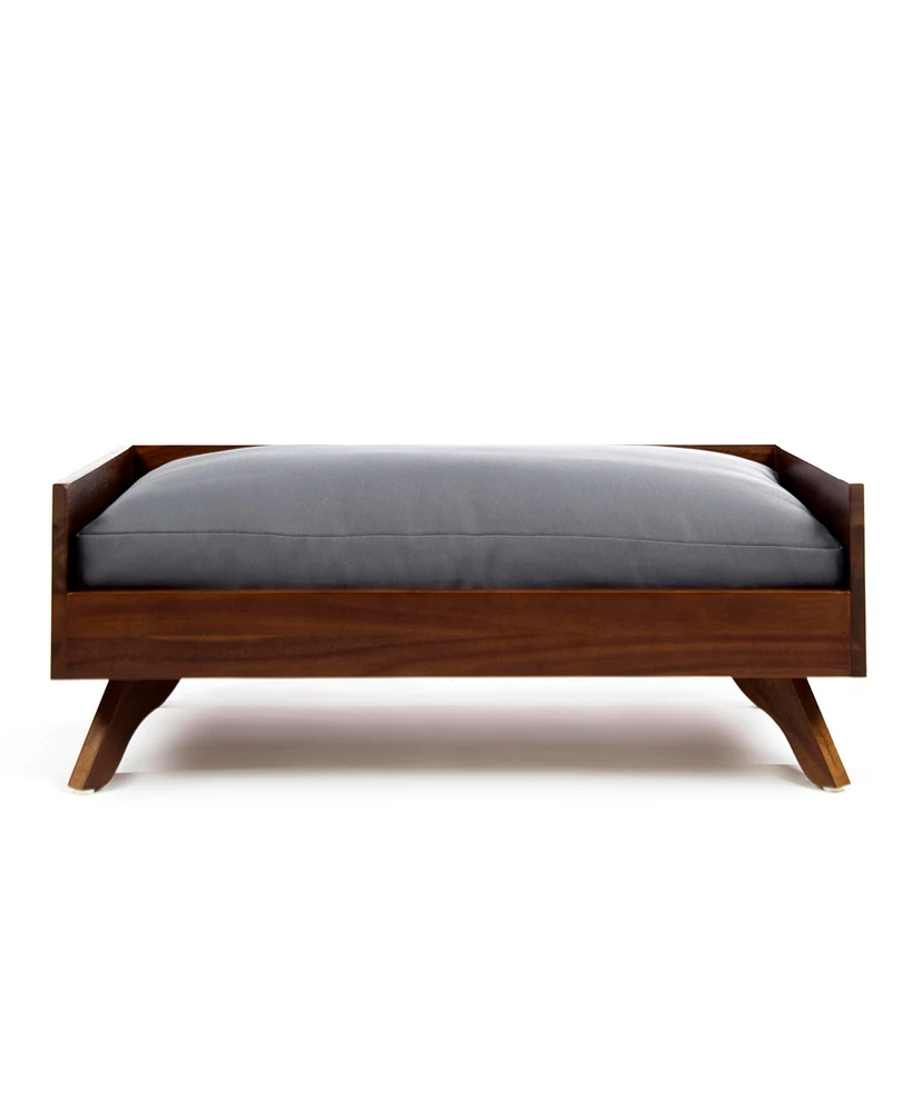 Streamdale Furniture Acacia Wood Dog Bed With Water-Resistant Mattress