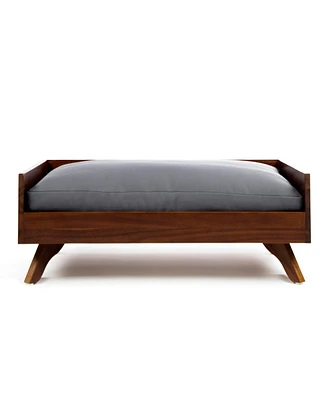 Streamdale Furniture Acacia Wood Dog Bed With Water-Resistant Mattress