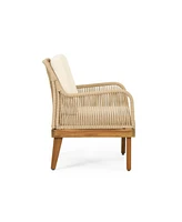 Simplie Fun Annisa Acacia Wood Rope Weave Club Chair