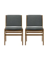 Contemporary Upholstered Dining Chair Set With Rubberwood Frame