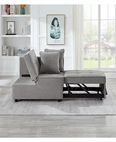 4-in-1 Convertible Sofa Bed with Sturdy Wood Frame