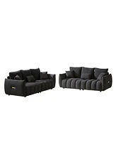 Simplie Fun Modern Teddy Sofa Combo: 3+3 Seater