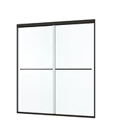 Streamdale Furniture Bypass Sliding Shower Door, 56"-60"W x 70"H, 1/4" Tempered Glass, Matte Black