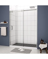 Streamdale Furniture Sliding Shower Door, 5/16" Tempered Glass, Polished Chrome, 56"-60"W x 74"H