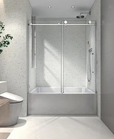 Streamdale Furniture Frameless Shower Door with Adjustable Soft-Close, 5/16" Tempered Glass