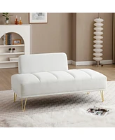 Streamdale Furniture 56.3" Velvet Upholstered End of Bed Bench with Gold Legs