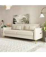 Simplie Fun Velvet Sofa with Gold Legs