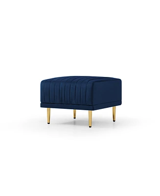 Simplie Fun Navy Blue Velvet Tufted Ottoman Bench