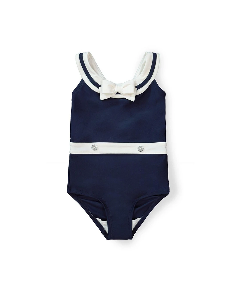 Hope & Henry Little Girls One-Piece Sailor Swimsuit