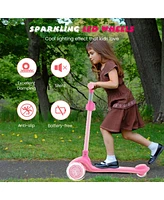 Costway 3-Wheel Kids Scooter Toddler Folding Balancing Kick Scooter with Light-up Led Wheel Light