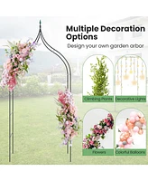 Slickblue 9.5 Feet Decorative Metal Garden Arch for Vine Rose Climbing Wedding Ceremony Party Decoration