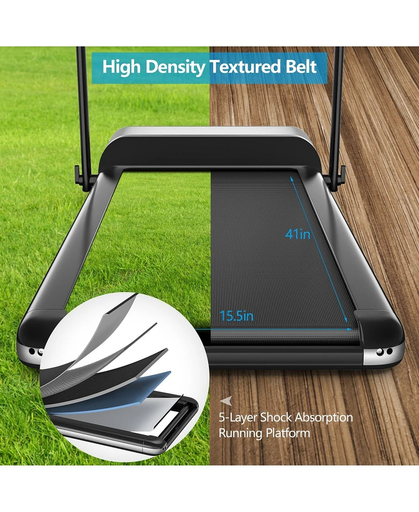 Slickblue Ultra-thin Electric Folding Motorized Treadmill with Lcd Monitor Low Noise
