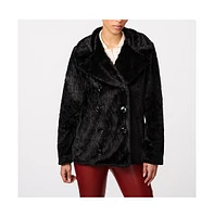 Bernardo Women's Double Breasted Faux Fur Jacket