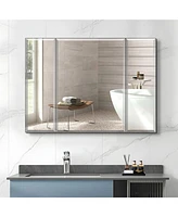Simplie Fun 36x26" Aluminum Bathroom Cabinet: Recessed or Surface Mount