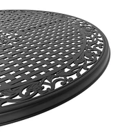 47" Round Cast Aluminum Patio Table with Umbrella Hole