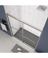 Bypass Shower Door, Sliding, 1/4" Tempered Glass, Polished Finish