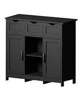 Streamdale Furniture 3-Drawer Sideboard with Ample Storage and Adjustable Shelves