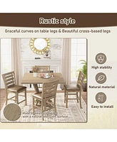 Streamdale Furniture Modern Farmhouse Square Counter Table 45" Solid Wood Rustic Grayish Brown