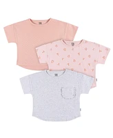 Gerber Toddler Girls Short Sleeve T-Shirts, 3 Pack