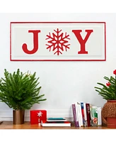 Slickblue Festive Joy Signs Set of 2 Rustic Holiday Decor for Home