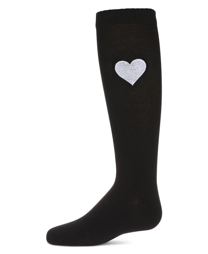 MeMoi Big Girls Fuzzy Heart Knee High Socks