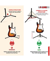 5 Core Triple Guitar Stand Floor Adjustable 30