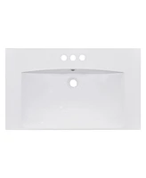 Streamdale Furniture 30" Resin Vanity Top with 3 Faucet Holes