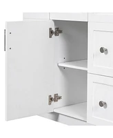 Streamdale Furniture 36" White Bathroom Vanity Cabinet with Soft-Close Door