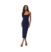Edikted Air back slitted midi dress
