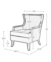 Mid-century Modern Angeles Leather Accent Armchair
