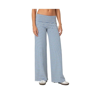 Edikted Women's Lilah striped fold over pants