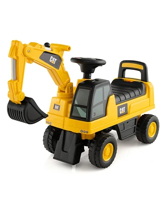 Slickblue Licensed Caterpillar Kids Ride-On Digger-Yellow