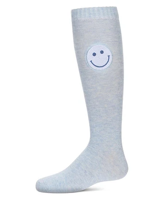 MeMoi Little Girls Fuzzy Smiley Face Knee High Socks