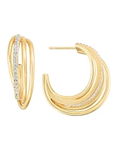 And Now This Clear Crystal Multi Row Hoop Earring