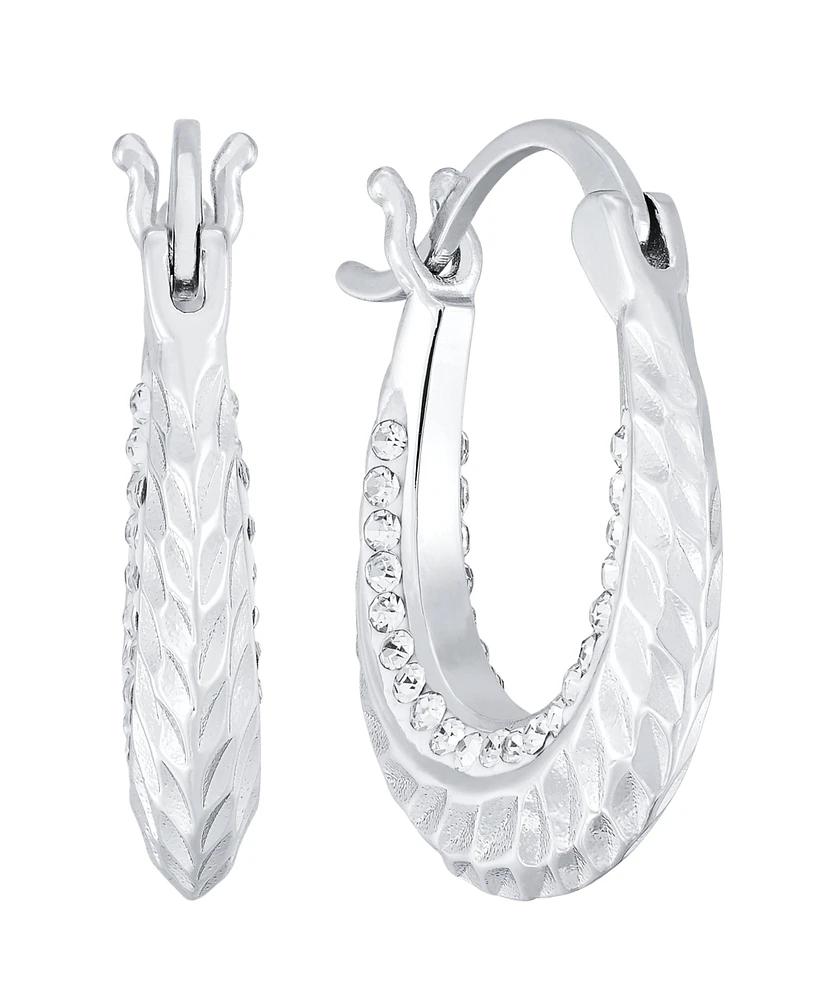 And Now This Clear Crystal Diamond Cut Hoop Earring