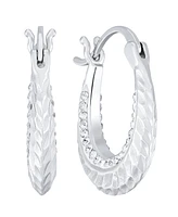 And Now This Clear Crystal Diamond Cut Hoop Earring