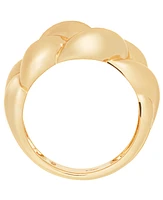 And Now This Silver Plated or 18k Gold Brass Puff Braided Ring