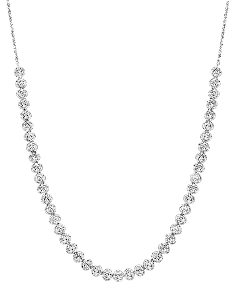 Diamond Four-Claw 17" Collar Necklace (4 ct. t.w.) in 14k White Gold, Created for Macy's