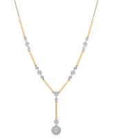 Diamond Station Lariat Necklace (1/2 ct. t.w.) in 14k Gold, 15" + 2" extender, Created for Macy's