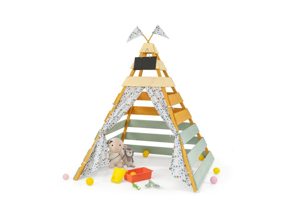 Slickblue Triangle Hideaway Playhouse with Removable Chalkboard for Indoor and Outdoor