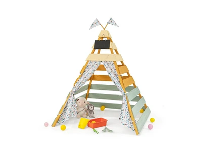 Slickblue Triangle Hideaway Playhouse with Removable Chalkboard for Indoor and Outdoor