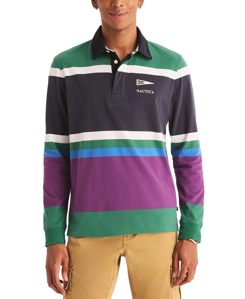 Nautica Men's Long Sleeve Colorblocked Rugby Shirt