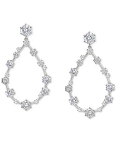 Eliot Danori Rhodium-Plated Cubic Zirconia Open Drop Earrings, Created for Macy's