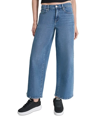 Dkny Jeans Petite High-Rise Wide-Leg