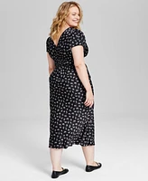 And Now This Trendy Plus Lace-Trim Floral Midi Dress, Created for Macy's